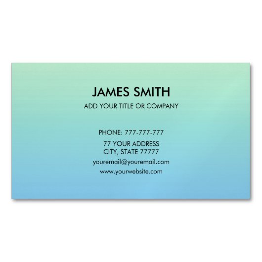 Professioneel  verloop Bleek blauw Magnetisch Visitekaartje (Voorkant)