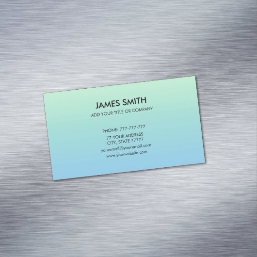 Professioneel  verloop Bleek blauw Magnetisch Visitekaartje (Voorbeeld)