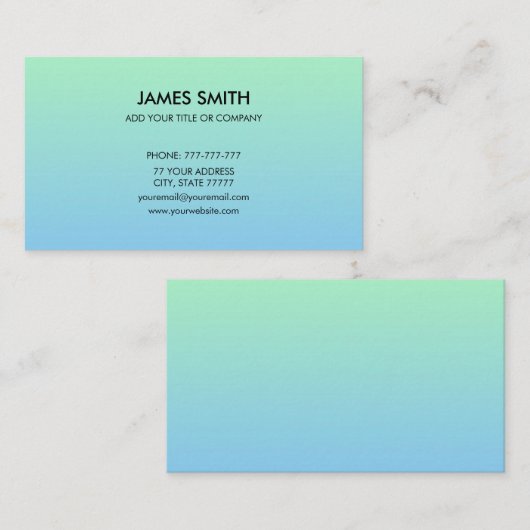 Professioneel  verloop Bleek blauw Visitekaartje (Voorkant / Achterkant)