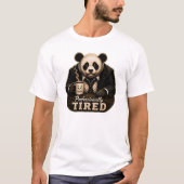Professioneel Vermoeide Panda Coffieliefhebber T-shirt (Voorkant)