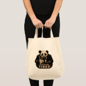 Professioneel Vermoeide Panda Coffieliefhebber Tote Bag (Voorkant (product))