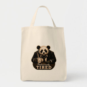 Professioneel Vermoeide Panda Coffieliefhebber Tote Bag