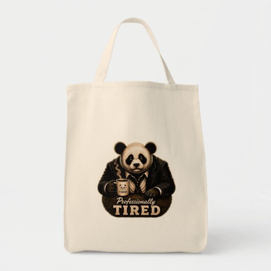 Professioneel Vermoeide Panda Coffieliefhebber Tote Bag (Voorkant)