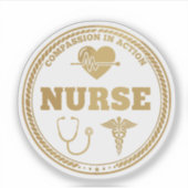 Professioneel Verpleegstersymbool | Compassie in A Sticker (Voorkant)