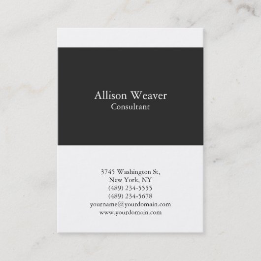 Professioneel, verticaal, donkergrijs, uniek visitekaartje (Voorkant)