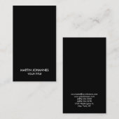 Professioneel, verticaal elegant zwart Visitekaart Visitekaartje (Voorkant / Achterkant)