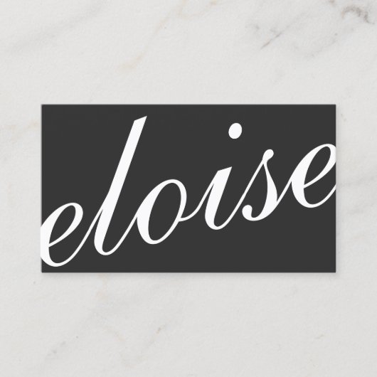 Professioneel vet script zwart en wit visitekaartje (Voorkant)