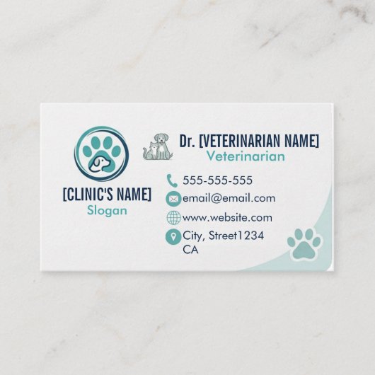 Professioneel Veterinair Visitekaartje (Voorkant)