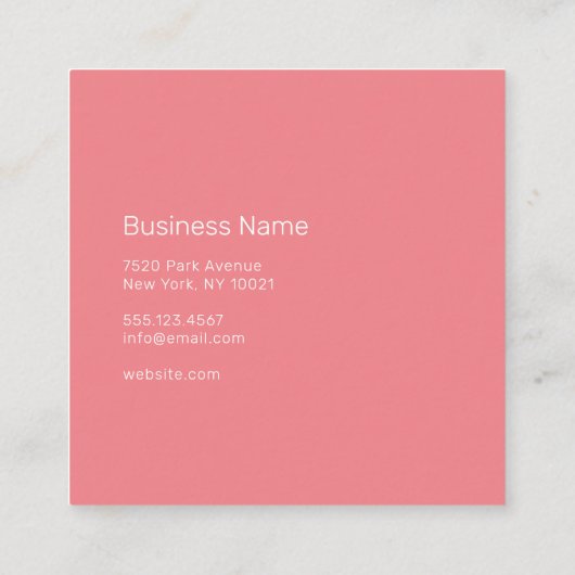 Professioneel - vierkante visitekaartje (Achterkant)