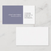 Professioneel Violet White Elegant Artistic Plain Visitekaartje (Voorkant / Achterkant)