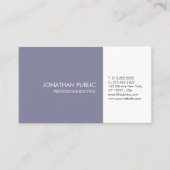 Professioneel Violet White Elegant Artistic Plain Visitekaartje (Voorkant)