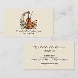 Professioneel violist viool muzikale bloemen visitekaartje