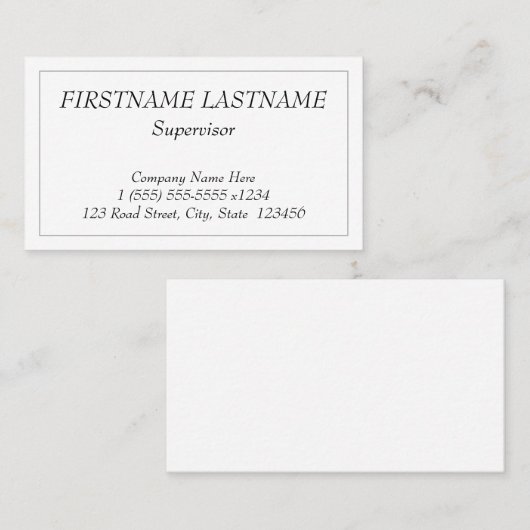 , professioneel Visitekaartje (Voorkant / Achterkant)