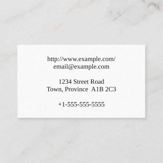 , professioneel Visitekaartje (Achterkant)