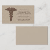 Professioneel Visitekaartje Caduceus, bruin (Voorkant / Achterkant)
