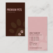 PROFESSIONEEL VISITEKAARTJE dierenverzorging bord  (Voorkant / Achterkant)