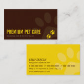 PROFESSIONEEL VISITEKAARTJE dierenverzorging geel (Voorkant / Achterkant)