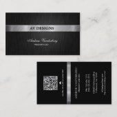 Professioneel Visitekaartje in zwart-wit en zilver (Voorkant / Achterkant)