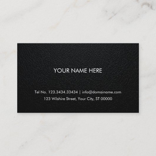Professioneel Visitekaartje - Lederen achtergrond (Voorkant)