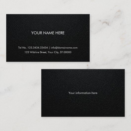 Professioneel Visitekaartje - Lederen achtergrond (Voorkant / Achterkant)