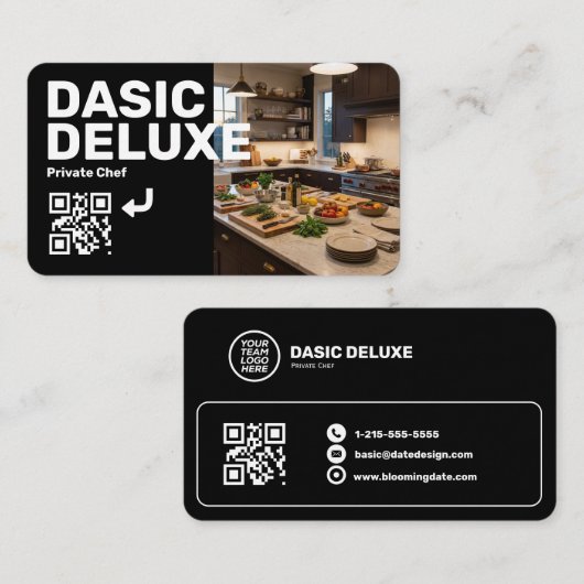 Professioneel visitekaartje met logo en QR-code (Voorkant / Achterkant)