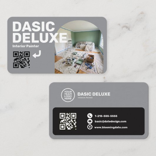 Professioneel visitekaartje met logo en QR-code (Voorkant / Achterkant)