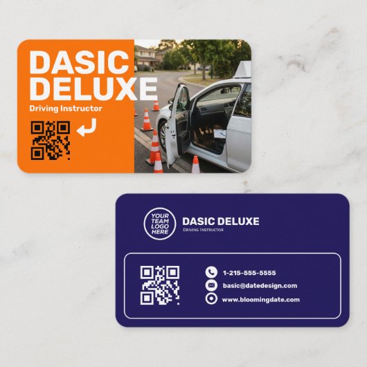 Professioneel visitekaartje met logo en QR-code (Voorkant / Achterkant)