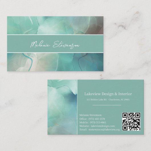 Professioneel Visitekaartje met pastel-toned marme (Voorkant / Achterkant)