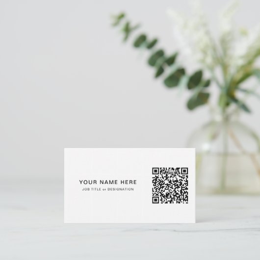 Professioneel Visitekaartje met QR-code & Logo (Staand voorkant)