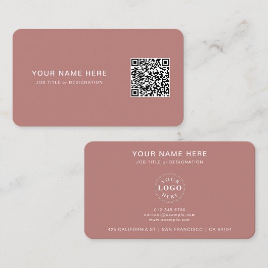 Professioneel Visitekaartje met QR-code & Logo (Voorkant / Achterkant)