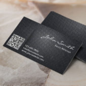 Professioneel Visitekaartje met zwarte metaal QR-c