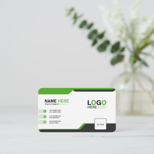 Professioneel Visitekaartje ontwerp, bedrijf, Kaar Informatiekaartje (Staand voorkant)