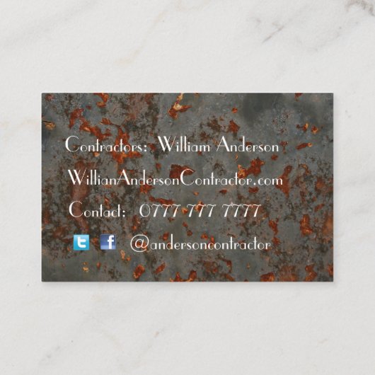 Professioneel Visitekaartje - robuust metalen ontw (Achterkant)