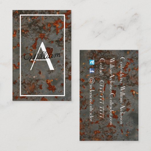 Professioneel Visitekaartje - robuust metalen ontw (Voorkant / Achterkant)