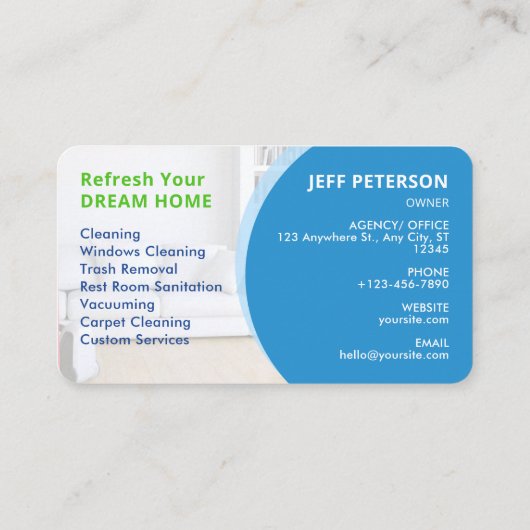Professioneel Visitekaartje schoonmaakdiensten (Achterkant)