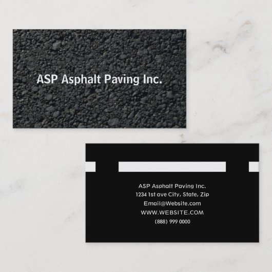 Professioneel Visitekaartje van Asphalt-Paving Com (Voorkant / Achterkant)