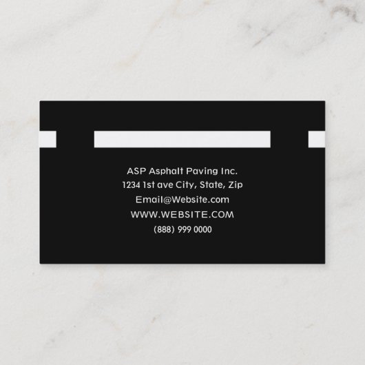 Professioneel Visitekaartje van Asphalt-Paving Com (Achterkant)