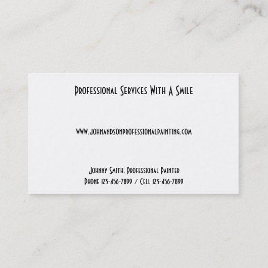 Professioneel Visitekaartje van de Painter Contrac (Achterkant)