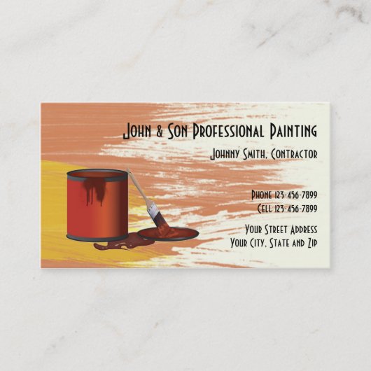 Professioneel Visitekaartje van de Painter Contrac (Voorkant)