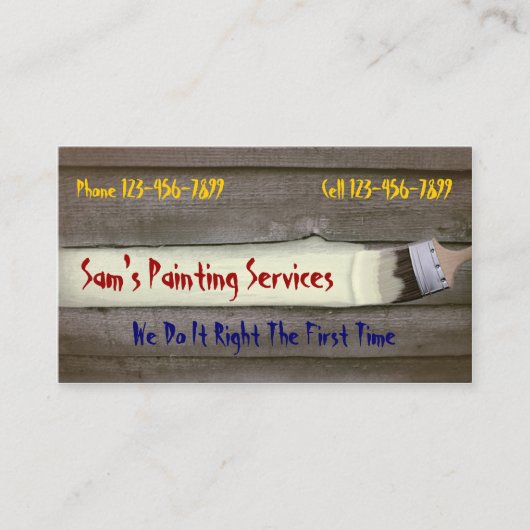 Professioneel Visitekaartje van de Painter Contrac (Voorkant)