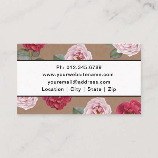 Professioneel Visitekaartje van Floral Kraft (Achterkant)