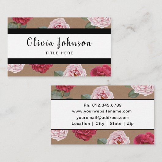 Professioneel Visitekaartje van Floral Kraft (Voorkant / Achterkant)