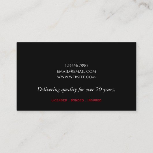 Professioneel Visitekaartje van het Schildbedrijf (Achterkant)