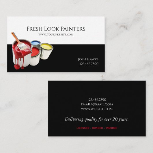 Professioneel Visitekaartje van het Schildbedrijf (Voorkant / Achterkant)