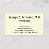Professioneel Visitekaartje van kinderartsen (Voorkant)