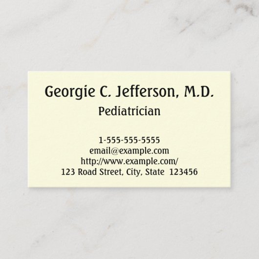 Professioneel Visitekaartje van kinderartsen (Voorkant)