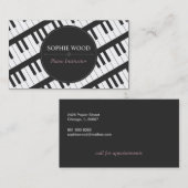 Professioneel Visitekaartje van piano-instructeur (Voorkant / Achterkant)