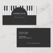 Professioneel Visitekaartje van piano-instructeur (Voorkant / Achterkant)