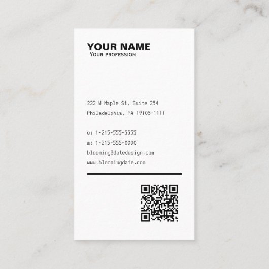 Professioneel Visitekaartje voor Ondernemer (Bill) (Achterkant)