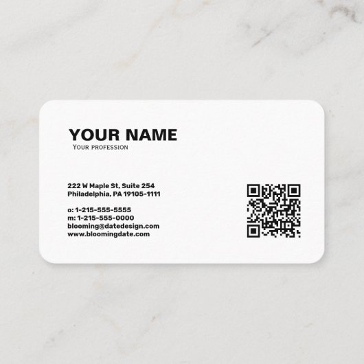 Professioneel Visitekaartje voor ondernemers (Achterkant)